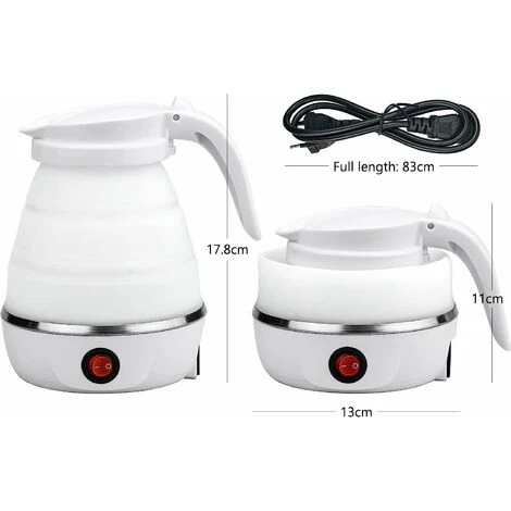 Collapsible Kettle 0.6L Silicone Travel Kettle Collapsible Electric Kettle, Mini Portable Kettle With Stainless Steel Bottom For Camping, Travel, Vacation 600w Fast Boil 2 Collapsible Kettle 0.6L Silicone Travel Kettle Collapsible Electric Kettle, Mini Portable Kettle With Stainless Steel Bottom For Camping, Travel, Vacation 600w Fast Boil - Image 2