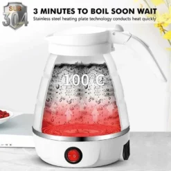 Collapsible Kettle 0.6L Silicone Travel Kettle Collapsible Electric Kettle, Mini Portable Kettle With Stainless Steel Bottom For Camping, Travel, Vacation 600w Fast Boil 7 Collapsible Kettle 0.6L Silicone Travel Kettle Collapsible Electric Kettle, Mini Portable Kettle With Stainless Steel Bottom For Camping, Travel, Vacation 600w Fast Boil -Kitchen Appliances Store 88923885 3