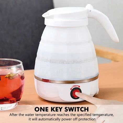 Collapsible Kettle 0.6L Silicone Travel Kettle Collapsible Electric Kettle, Mini Portable Kettle With Stainless Steel Bottom For Camping, Travel, Vacation 600w Fast Boil 4 Collapsible Kettle 0.6L Silicone Travel Kettle Collapsible Electric Kettle, Mini Portable Kettle With Stainless Steel Bottom For Camping, Travel, Vacation 600w Fast Boil - Image 4