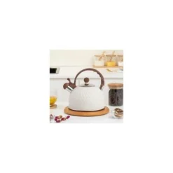 2.5 Liter Stainless Steel Whistling Kettle, Whistling Tea Kettle For Induction Gas Cookers, Easy To Clean, White 8 2.5 Liter Stainless Steel Whistling Kettle, Whistling Tea Kettle For Induction Gas Cookers, Easy To Clean, White -Kitchen Appliances Store 88923900 4