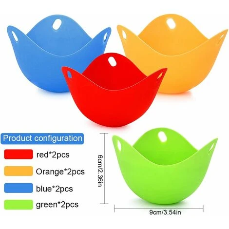 HIASDFLS Cuiseur Vapeur œufs Pochés 8Pcs, œufs Pochés Moule, Oeuf Dur Pocheuse Silicone, Easy Egg Cooker, Oeuf Poach Pods Pot 2 HIASDFLS Cuiseur Vapeur œufs Pochés 8Pcs, œufs Pochés Moule, Oeuf Dur Pocheuse Silicone, Easy Egg Cooker, Oeuf Poach Pods Pot - Image 2