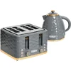 HOMCOM Kettle And Toaster Sets 1.7L Kettle & 4 Slice Toaster W/ Browning Control Grey