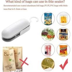 Mini Sealer, 2 In 1 Heat Sealer Portable Vacuum Sealer Machine ABS Mini Sealer For Plastic Bags -Kitchen Appliances Store 89794019 3
