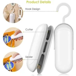 Mini Sealer, 2 In 1 Heat Sealer Portable Vacuum Sealer Machine ABS Mini Sealer For Plastic Bags -Kitchen Appliances Store 89794019 4