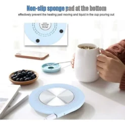 USB Mug Heater Mat, Coffee Mug Warmer For Office/Home/Office USB Heating Insulation (Blue) -Kitchen Appliances Store 89795509 3
