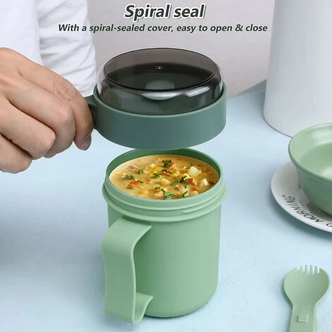 Microwaveable Soup Mug With Lid And Spoon Soup To-Go Container Cereal Cup With Lid For Soups Noodles Hot Cereals And More Reusable - MODOU 2 Microwaveable Soup Mug With Lid And Spoon Soup To-Go Container Cereal Cup With Lid For Soups Noodles Hot Cereals And More Reusable - MODOU - Image 2