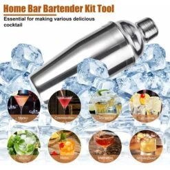 12 Piece Cocktail Set, Professional Bartender Kit With Stylish Bamboo Stand, Stainless Steel Bar Tool For Mixed Drink - MODOU -Kitchen Appliances Store 89806519 3