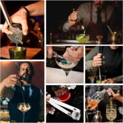 12 Piece Cocktail Set, Professional Bartender Kit With Stylish Bamboo Stand, Stainless Steel Bar Tool For Mixed Drink - MODOU -Kitchen Appliances Store 89806519 5
