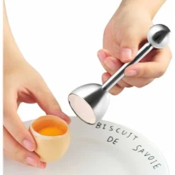 Egg Shell Separator, Egg Cutter Stainless Steel Egg Tool Egg Cutter, For Opening Raw And Cooked Egg Shells, Large 13.2 3.6 Cm - MODOU -Kitchen Appliances Store 89806607 4