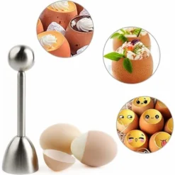 Egg Shell Separator, Egg Cutter Stainless Steel Egg Tool Egg Cutter, For Opening Raw And Cooked Egg Shells, Large 13.2 3.6 Cm - MODOU -Kitchen Appliances Store 89806607 5