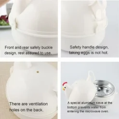 Egg Boiler, Big Box Egg Cooker 13.315.715.7cm, Microwave Boiler Fast Cooking Appliances, 4 Eggs - MODOU -Kitchen Appliances Store 89807165 5