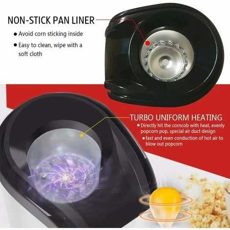 Popcorn Machine, Popcorn Machine, Hot Air Popcorn Machine, Oil And Fat Free Health Machine (White) 3 Popcorn Machine, Popcorn Machine, Hot Air Popcorn Machine, Oil And Fat Free Health Machine (White) - Image 3