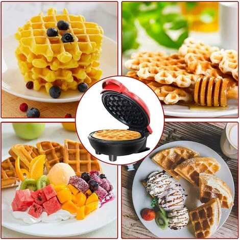 Mini Waffle Maker Machine For Individual Waffles, Paninis, Hash Browns Blue 5 Mini Waffle Maker Machine For Individual Waffles, Paninis, Hash Browns Blue - Image 5