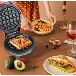 Create Perfect Mini Waffles, Paninis, And Hash Browns With Our Home Mini Waffle Maker - Perfect For Family Celebrations, Easter, And Children's Birthday Parties 6 Create Perfect Mini Waffles, Paninis, And Hash Browns With Our Home Mini Waffle Maker - Perfect For Family Celebrations, Easter, And Children's Birthday Parties -Kitchen Appliances Store 90786026 3