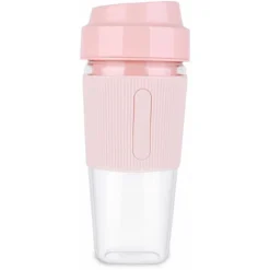 Portable Blender Juicer Cup Mini Smoothies Maker Rechargeable Blender Personal Size Blender Travel Cup With Safety Guard (Pink)