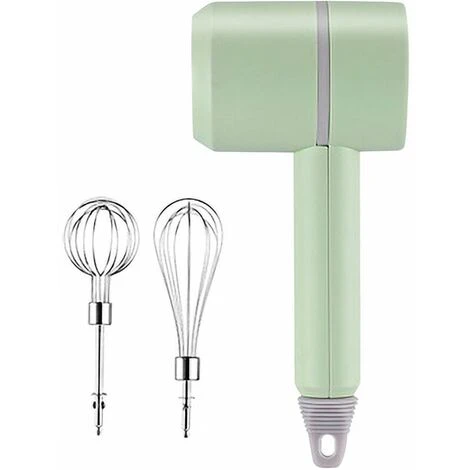 Detachable Double-Stick USB Egg Beater Portable Electric Egg Whisk Cordless 3-Speed Adjustable Stainless Steel Kitchen Mixer, Green 1 Detachable Double-Stick USB Egg Beater Portable Electric Egg Whisk Cordless 3-Speed Adjustable Stainless Steel Kitchen Mixer, Green