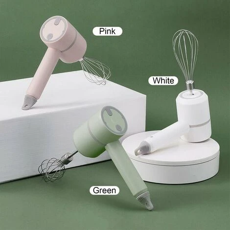 Detachable Double-Stick USB Egg Beater Portable Electric Egg Whisk Cordless 3-Speed Adjustable Stainless Steel Kitchen Mixer, Green 2 Detachable Double-Stick USB Egg Beater Portable Electric Egg Whisk Cordless 3-Speed Adjustable Stainless Steel Kitchen Mixer, Green - Image 2