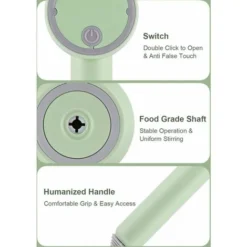 Detachable Double-Stick USB Egg Beater Portable Electric Egg Whisk Cordless 3-Speed Adjustable Stainless Steel Kitchen Mixer, Green 8 Detachable Double-Stick USB Egg Beater Portable Electric Egg Whisk Cordless 3-Speed Adjustable Stainless Steel Kitchen Mixer, Green -Kitchen Appliances Store 90818441 4