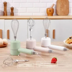 Detachable Double-Stick USB Egg Beater Portable Electric Egg Whisk Cordless 3-Speed Adjustable Stainless Steel Kitchen Mixer, Green 9 Detachable Double-Stick USB Egg Beater Portable Electric Egg Whisk Cordless 3-Speed Adjustable Stainless Steel Kitchen Mixer, Green -Kitchen Appliances Store 90818441 5