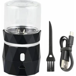 Grinder Home Portable Mini Electric Smoke Grinder USB 200W High Power 400mAh 16000rpm Speed Herb Pulverizer, Black -Kitchen Appliances Store 90818893 4