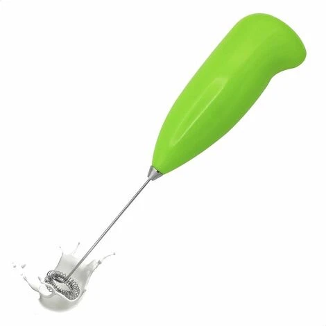 Milk Frother - Electric Whisk - Battery Operated Mini Whisk - Stainless Steel Plastic Coffee Frother - Kitchen Accessories - Green 1 Milk Frother - Electric Whisk - Battery Operated Mini Whisk - Stainless Steel Plastic Coffee Frother - Kitchen Accessories - Green