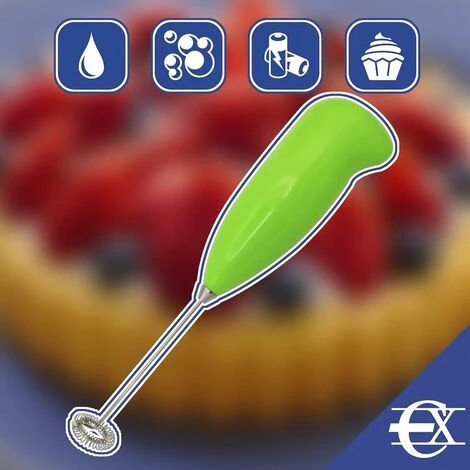 Milk Frother - Electric Whisk - Battery Operated Mini Whisk - Stainless Steel Plastic Coffee Frother - Kitchen Accessories - Green 3 Milk Frother - Electric Whisk - Battery Operated Mini Whisk - Stainless Steel Plastic Coffee Frother - Kitchen Accessories - Green - Image 3