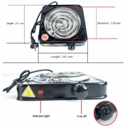 Home Mini Electric Stove Single Burner Portable Plate Mosquito Stove 1000W High Power 200-1000℃ Kitchen Stove Water Smoke Charcoal Coconut Shell Charcoal L -Kitchen Appliances Store 91175105 5