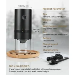 Portable Electric Coffee Grinder, Rechargeable Compact Grinder, Adjustable Ceramic Cone Grinder, Fine Grind, Perfect For On The Go -Kitchen Appliances Store 91179784 5