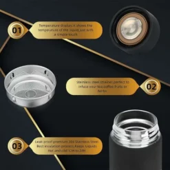 Coffee Thermos,Smart Water Bottle,Hot Water Thermos,Stay Hot For 24 Hrs,Cold For 24 Hrs -Kitchen Appliances Store 91770835 4