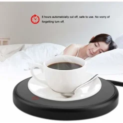 Electric Cup Warmer Desktop Pad Tea Coffee Milk Cup Warmer Coaster Tray Household Office Supplies(Black) -Kitchen Appliances Store 91886363 3