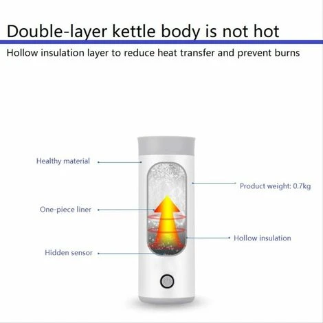 Mini Stainless Steel Travel Kettle With Portable Cup EU Adapter White. 2 Mini Stainless Steel Travel Kettle With Portable Cup EU Adapter White. - Image 2