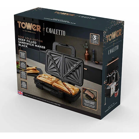 Tower Cavaletto Sandwich Maker Black 2 Tower Cavaletto Sandwich Maker Black - Image 2