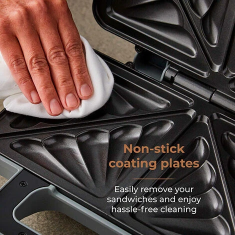 Tower Cavaletto Sandwich Maker Grey 5 Tower Cavaletto Sandwich Maker Grey - Image 5