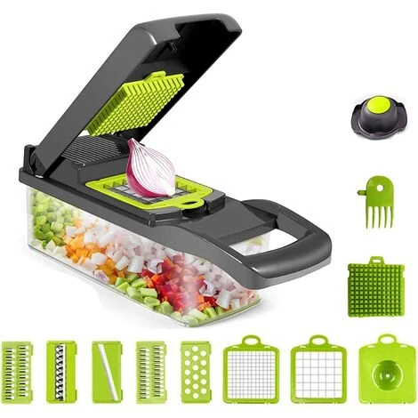 12 In 1 Kitchen Mandoline, Professional Kitchen Mandoline With 6 Replaceable Blades, Multifunctional Vegetable Cutter For Slicing, Cutting And Shredding Vegetables 1 12 In 1 Kitchen Mandoline, Professional Kitchen Mandoline With 6 Replaceable Blades, Multifunctional Vegetable Cutter For Slicing, Cutting And Shredding Vegetables