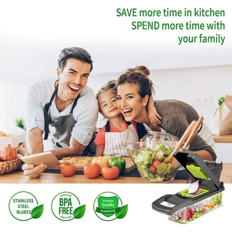 12 In 1 Kitchen Mandoline, Professional Kitchen Mandoline With 6 Replaceable Blades, Multifunctional Vegetable Cutter For Slicing, Cutting And Shredding Vegetables 5 12 In 1 Kitchen Mandoline, Professional Kitchen Mandoline With 6 Replaceable Blades, Multifunctional Vegetable Cutter For Slicing, Cutting And Shredding Vegetables - Image 5