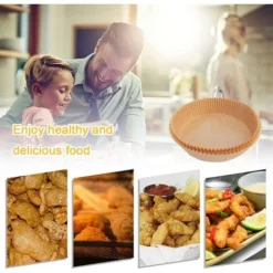 Disposable Air Fryer Paper Liner, 100 Pieces Disposable Non-Stick Air Fryer Baking Paper, Oil Resistant Air Fryer Baking Paper, Water Resistant Parchment For Microwave Cooking (50 Pieces - 7, 9 Inches -Kitchen Appliances Store 92865169 4