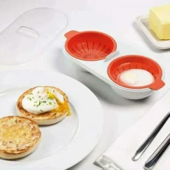 Microwave Egg Boiler Double Cup Double Layer Cookware (2 PSC) -Kitchen Appliances Store 92865399 4