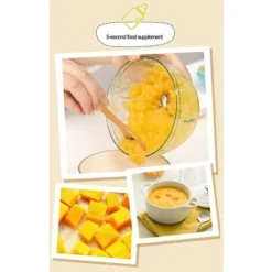 Mini Chopper Hand Chopper Manual String For Cutting Vegetables Onions Garlic Meat Stainless Steel Blades Non-Slip Base 485ml Yellow -Kitchen Appliances Store 92867376 3