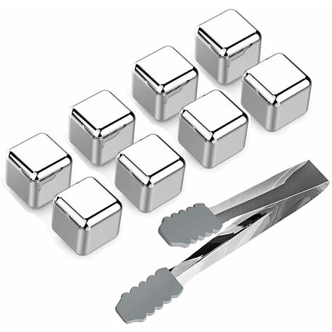 Reusable Stainless Steel Ice Cubes Whiskey Chilling Rocks Set Of 8 Metal Ice Cubes With Tongs And Freezer Storage Tray For Beer Wine Cooler 1 Reusable Stainless Steel Ice Cubes Whiskey Chilling Rocks Set Of 8 Metal Ice Cubes With Tongs And Freezer Storage Tray For Beer Wine Cooler