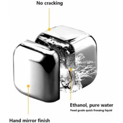 Reusable Stainless Steel Ice Cubes Whiskey Chilling Rocks Set Of 8 Metal Ice Cubes With Tongs And Freezer Storage Tray For Beer Wine Cooler 7 Reusable Stainless Steel Ice Cubes Whiskey Chilling Rocks Set Of 8 Metal Ice Cubes With Tongs And Freezer Storage Tray For Beer Wine Cooler -Kitchen Appliances Store 93452946 3