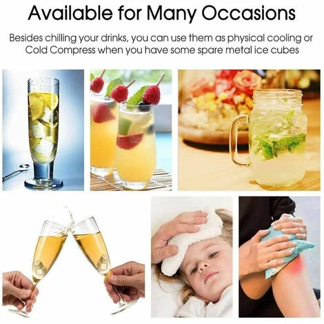 Reusable Stainless Steel Ice Cubes Whiskey Chilling Rocks Set Of 8 Metal Ice Cubes With Tongs And Freezer Storage Tray For Beer Wine Cooler 4 Reusable Stainless Steel Ice Cubes Whiskey Chilling Rocks Set Of 8 Metal Ice Cubes With Tongs And Freezer Storage Tray For Beer Wine Cooler - Image 4