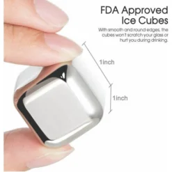 Reusable Stainless Steel Ice Cubes Whiskey Chilling Rocks Set Of 8 Metal Ice Cubes With Tongs And Freezer Storage Tray For Beer Wine Cooler 9 Reusable Stainless Steel Ice Cubes Whiskey Chilling Rocks Set Of 8 Metal Ice Cubes With Tongs And Freezer Storage Tray For Beer Wine Cooler -Kitchen Appliances Store 93452946 5