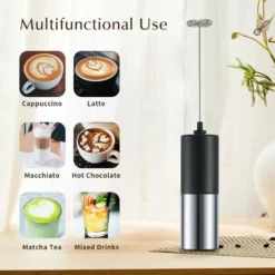 Portable Milk Frother For Coffee, Electric Latte Whisk, Milk Frother, Mini Mixer For Lattes, Cappuccino, Hot Chocolate -Kitchen Appliances Store 93495472 4