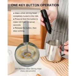 Handheld Milk Frother, Battery Powered Drink Mixer For Matcha Coffee, Portable Electric Whisk Drink Mixer Mini Foam Maker -Kitchen Appliances Store 93496326 3