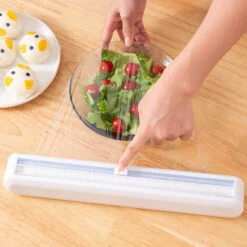Refillable Plastic Wrap Dispenser With Cutter, Heavy Duty Cling Film Cutter -Kitchen Appliances Store 93498177 5