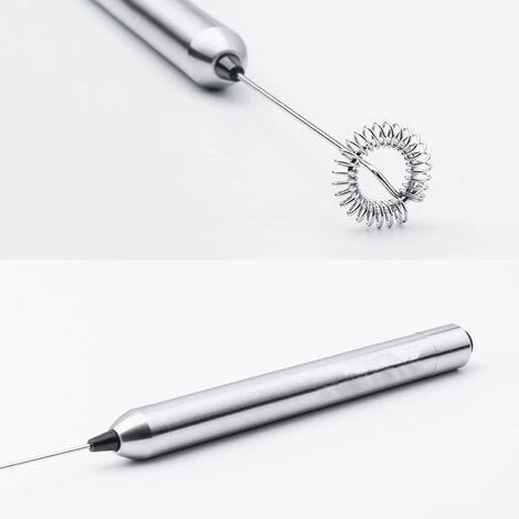 Portable Milk Frother, Battery Operated Portable Electric Milk Frother Coffee Maker Latte Cappuccino 304 Stainless Steel Whisk 3 Portable Milk Frother, Battery Operated Portable Electric Milk Frother Coffee Maker Latte Cappuccino 304 Stainless Steel Whisk - Image 3