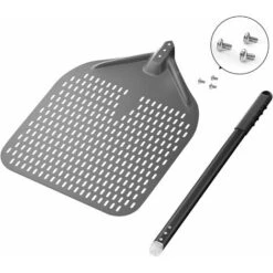14 Perforated Pizza Peel, Long Rod Hard Anodized Alumina Pizza Peel, Super Large Swivel Pizza Peel, Professional Pizza Paddle, Overall Size 34.8 -Kitchen Appliances Store 93527161 4