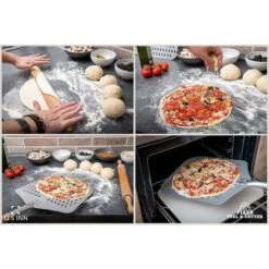 Perforated Pizza Peel, Professional 12 X 14 Car Peeled Alumina Anodized Blade With Removable Wooden Handle For Homemade Pizza -Kitchen Appliances Store 93531471 4