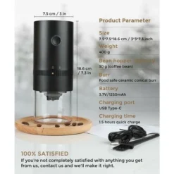 Portable Electric Coffee Grinder, Rechargeable Compact Grinder, Adjustable Ceramic Conical Burr, Fine Grind, Perfect For On The Go -Kitchen Appliances Store 93888833 5