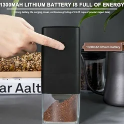 Portable Electric Coffee Grinder, Coffee Grinder 1300mAh USB Rechargeable Coffee Grinder With Brush For Coffee Beans, Spices, Nuts 7 Portable Electric Coffee Grinder, Coffee Grinder 1300mAh USB Rechargeable Coffee Grinder With Brush For Coffee Beans, Spices, Nuts -Kitchen Appliances Store 93891685 3